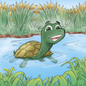 Cuddly Critters cute cartoon animal character: Tyler Turtle